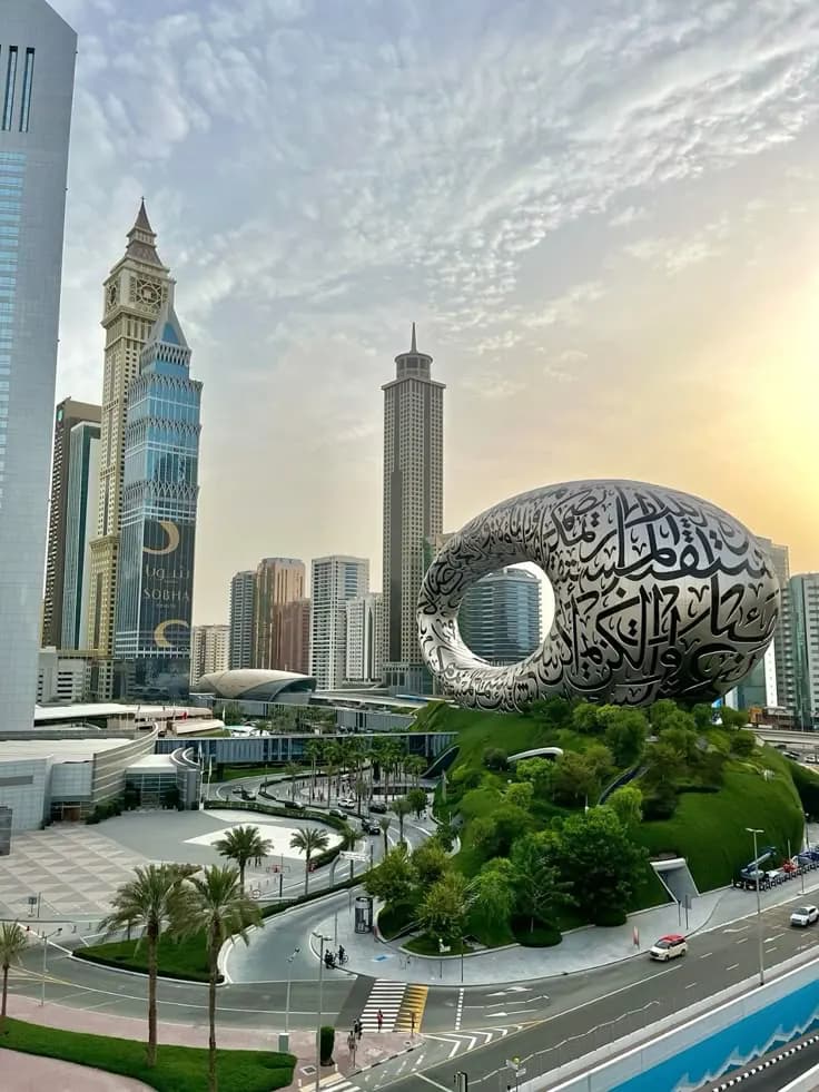 Museum of the Future among the towers of Dubai